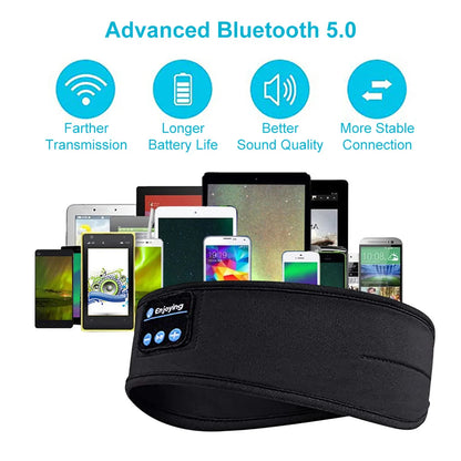 Wireless bluetooth 5.0 Earphones Sleeping Eye Mask Music player / Sports headband Travel Sweatband Headset Speakers Headset2021